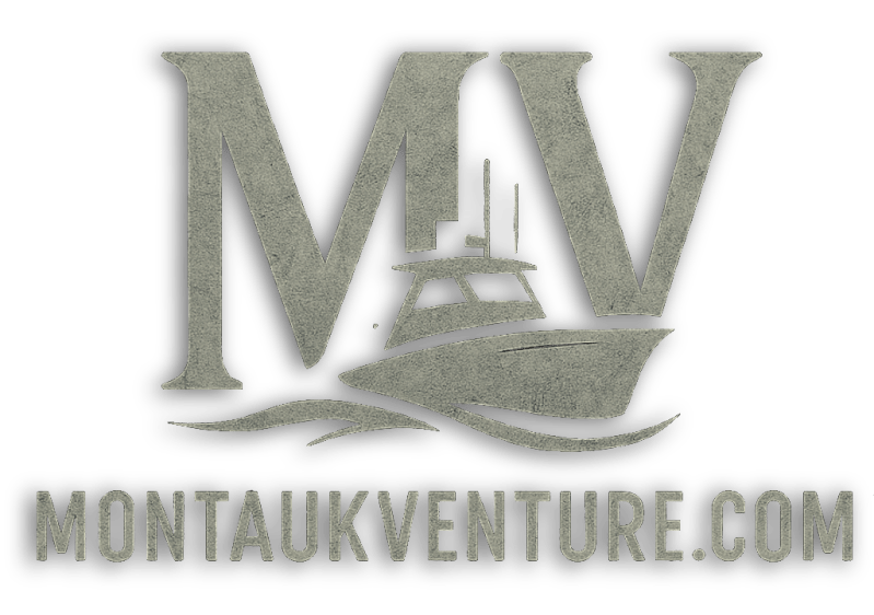 Logo with 'MV', a boat silhouette, and 'MONTAUKVENTURE.COM' below.